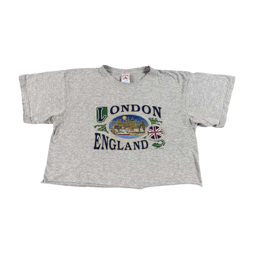 Vintage Women’s Y2K London England Cropped Tshirt Size XL
